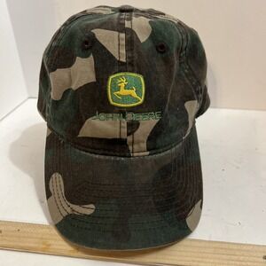 John Deere Camo Hat Infinity Her Adjustable‎ Back CLEAN